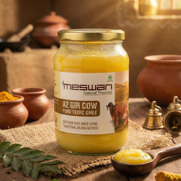 Meswan A2 Gir Cow Ghee – The Golden Taste of Tradition 🌿