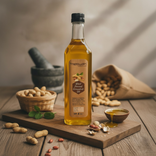 Meswan Wood Pressed Groundnut Oil (Cold Pressed Peanut Oil) – 100% Natural & Pure
