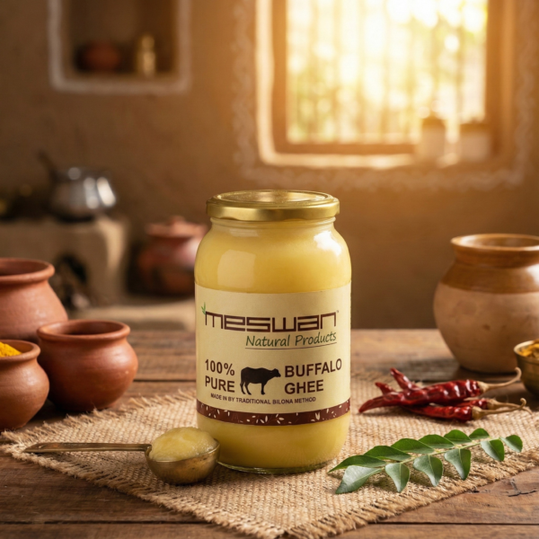 Meswan 100% Pure Buffalo Ghee | Traditional Bilona Method | Natural & Aromatic Desi Ghee