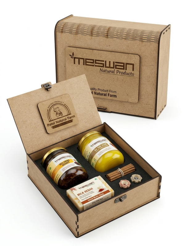 Meswan Natural Deluxe Wellness Wooden Gift Box